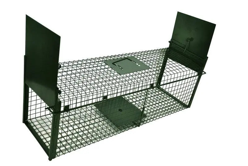 Heavy-duty outdoor cage for rabbits and cats in backyard setting